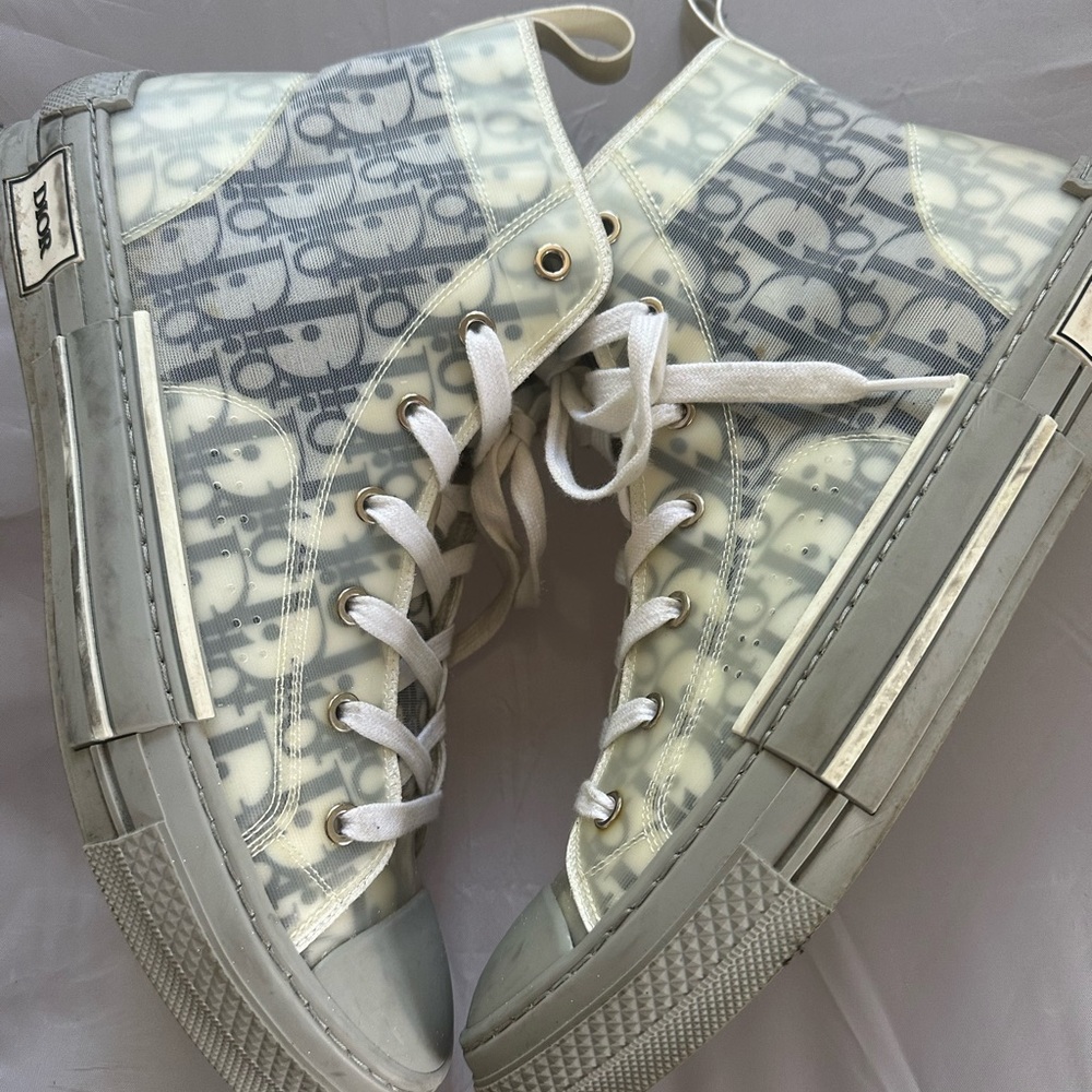 Dior Translucent High-Top Sneakers in Gray and White